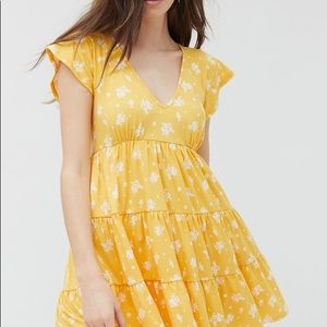 Urban Outfitters Julia Tier Yellow Dress - M